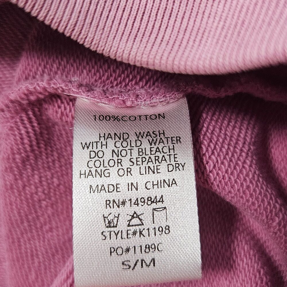 Zutter Rock N Roll Graphic Sweatshirt Pink Pullover 100% Cotton Size S/M - Picture 7 of 7